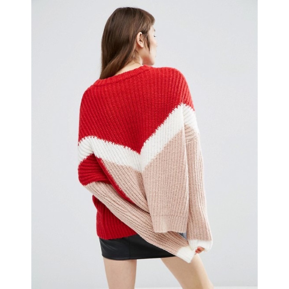ASOS - Chevron Color Block Chunky Sweater - Picture 2 of 4